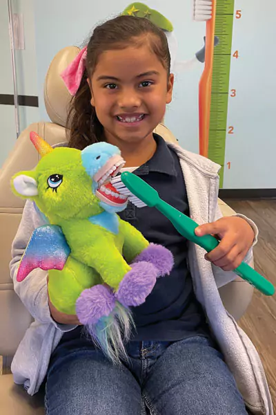 Children's Dental Education Patient with stuffed animal